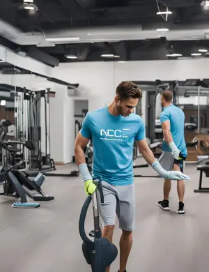 NC Building member doing GYM Cleaning